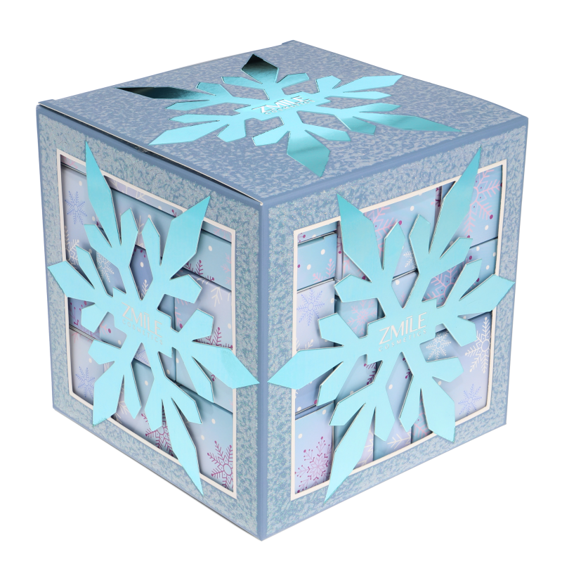Adventní kosmetický kalendář Snowflake Puzzle - ledově modrá