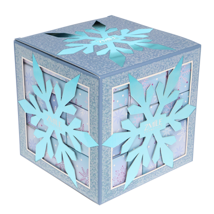 Adventní kosmetický kalendář Snowflake Puzzle - ledově modrá