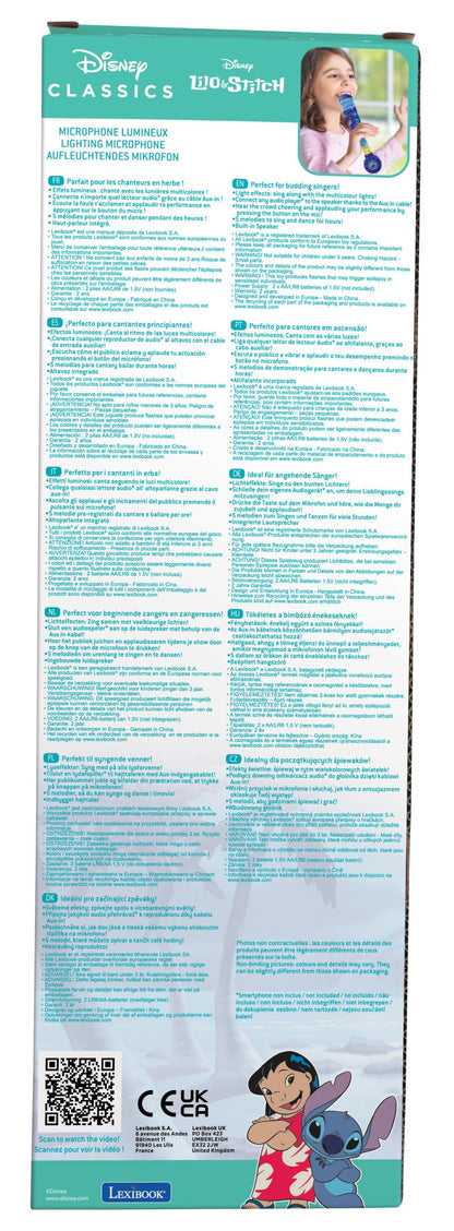 Lexibook svítící trendy mikrofon Stitch s melodiemi