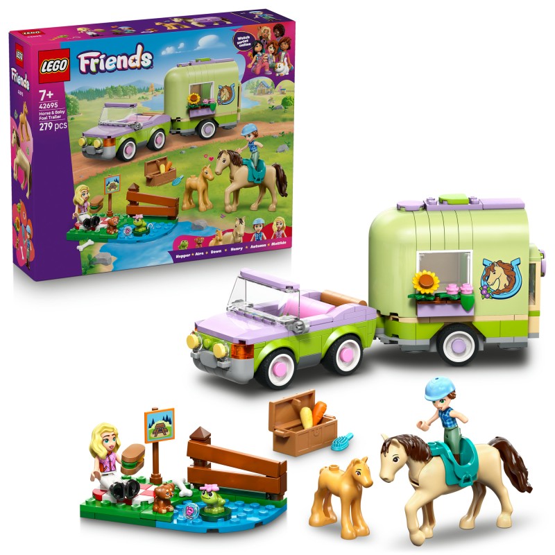 LEGO® 42695 Friends Přívěs s koněm a hříbětem