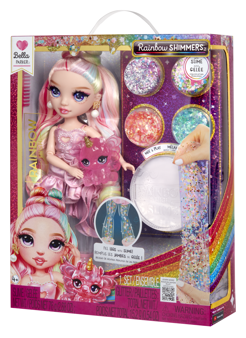 Rainbow High Panenka se slizem a třpytkami - Bella růžová