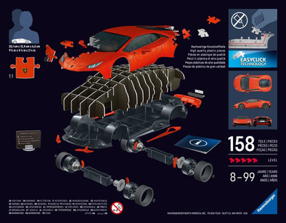 Puzzle 3D Iconics: Lamborghini Huracán Evo oranžové