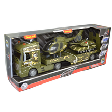 City Service Car - 1:12 Vojenský tahač s vrtulníkem a tankem