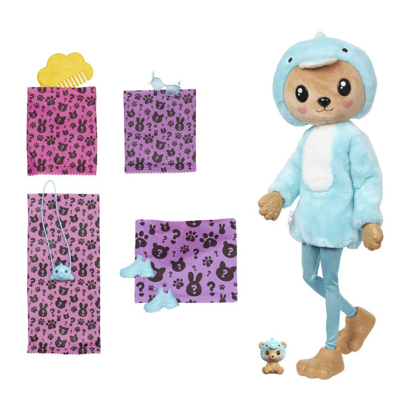 Barbie cutie reveal Barbie v kostýmu Zajíček ve fialovém kostýmu roztomilé Koaly