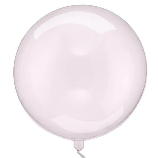 Balónek fóliová koule průhledná růžová 40 cm