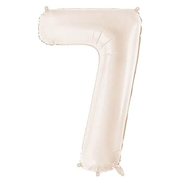 Balónek fóliový číslo 7 světle teplá béžová 86 cm