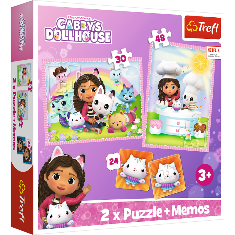 Puzzle Gábinčin kouzelný domeček 2v1 + pexeso