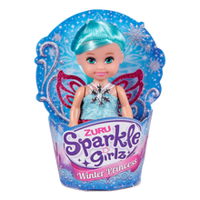 Princezna zimní Sparkle Girlz malá v kornoutku hnědé vlasy a fialové šaty