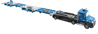 Policejní truck 2v1 se světlem a zvukem a 6 auty