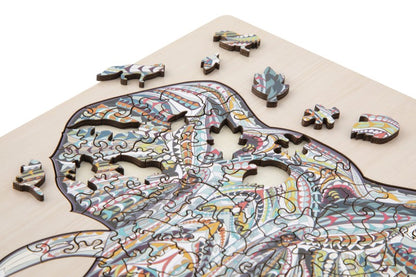 Dřevěné puzzle Slon 137 dílků