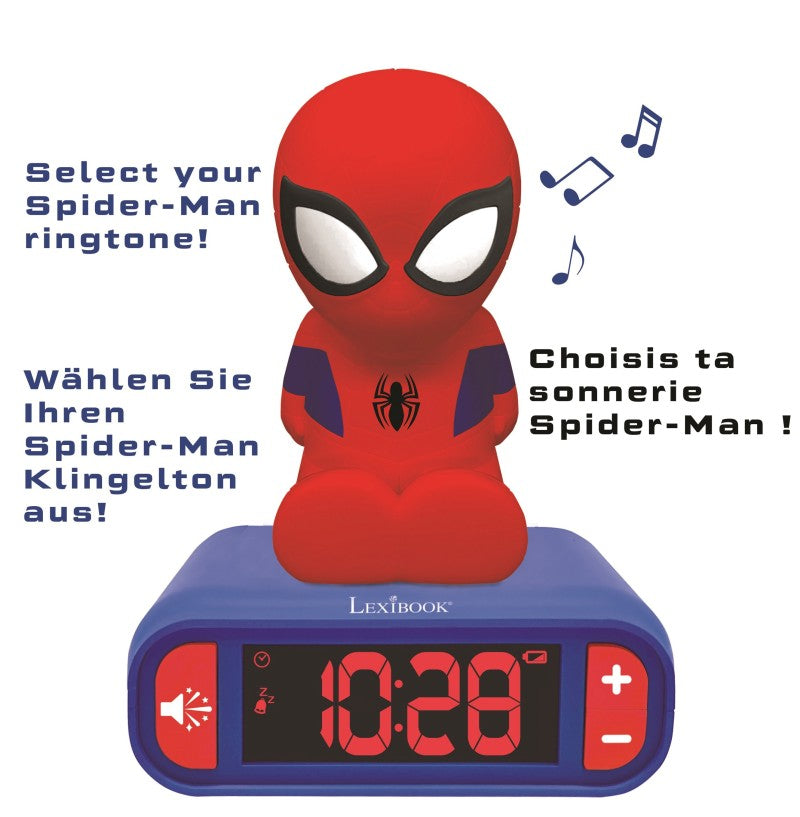 Lexibook budík Spiderman se svítící figurkou