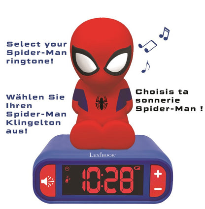 Lexibook budík Spiderman se svítící figurkou