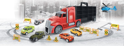 City Service Car - 1:16 Tahač s auty a vrtulníkem 55 cm