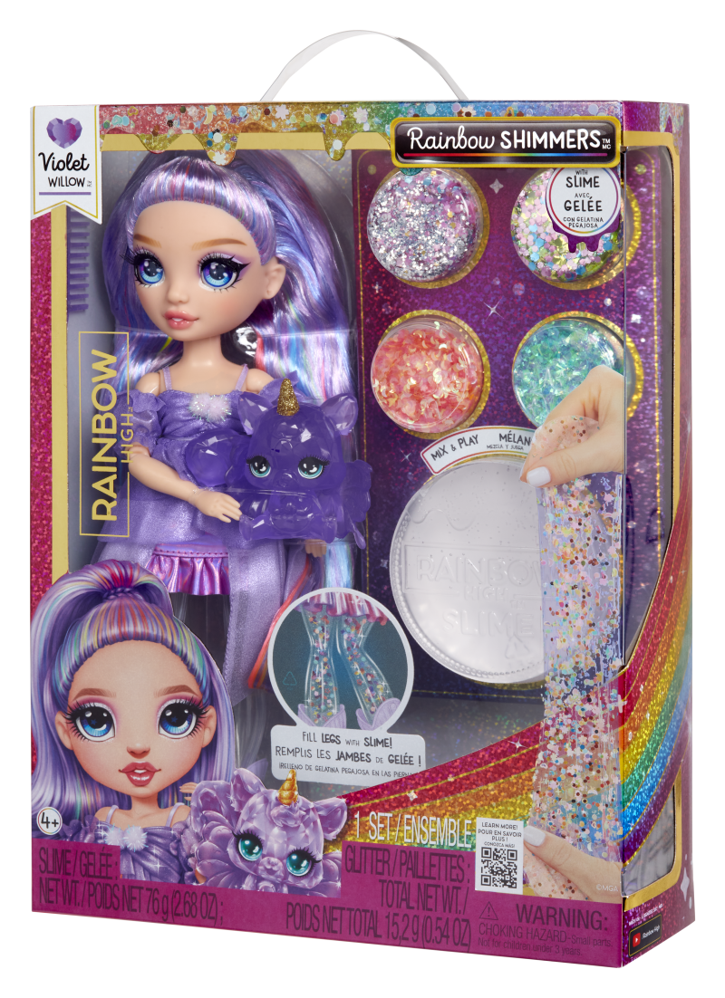 Rainbow High Panenka se slizem a třpytkami - Violet fialová