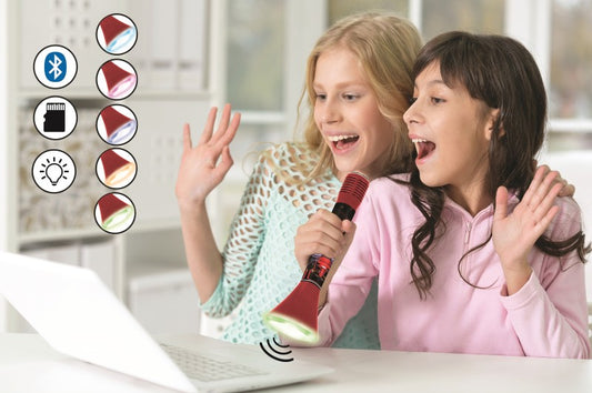 Lexibook bezdrátový karaoke mikrofon The Voice s vestavěným reproduktorem a světelnými efekty