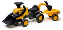 Odstrkovadlo - traktor JCB s přívěsem a přední/zadní lžící