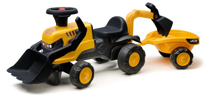Odstrkovadlo - traktor JCB s přívěsem a přední/zadní lžící