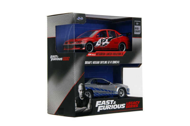 Rychle a zběsile Twin Pack 2006 Mitsubishi Lancer Evo IX + Brianův 2002 Nissan Skyline GTR
