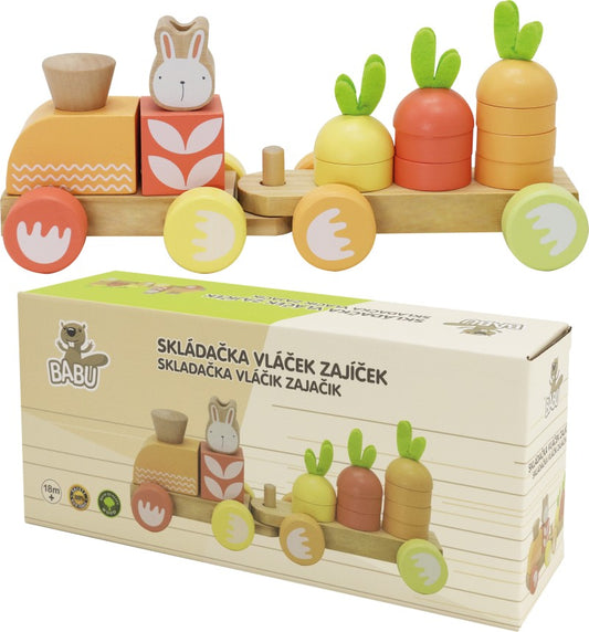 BABU - Skládací vláček se zajíčkem - jednovagónový
