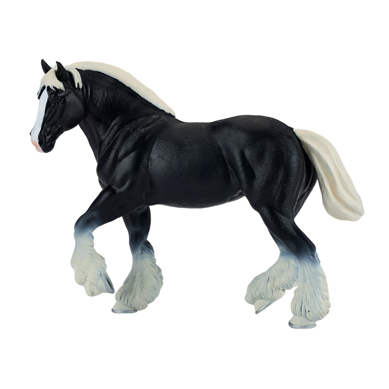Kůň Clydesdale černý figurka