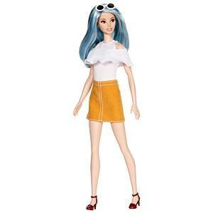 Barbie modelka tyrkysová sukně a top s duhou