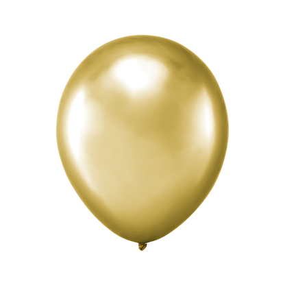 Latexový balón 27 cm 50 ks - zlatý chromový