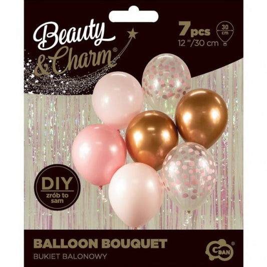 Balónky latexové B&CH buket růžový-Rose Gold 30cm 7ks