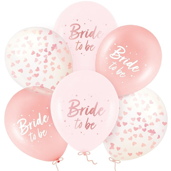 Balónky latexové Bride to be rosegold 30 cm 6 ks