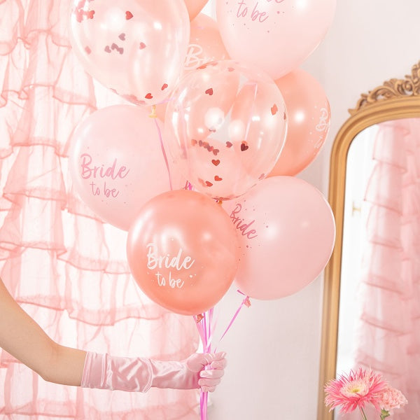 Balónky latexové Bride to be rosegold 30 cm 6 ks