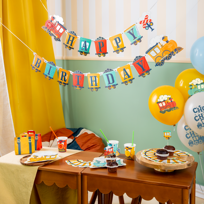 Vláčky a mašinky -  Birthday banner 240x19,5 cm