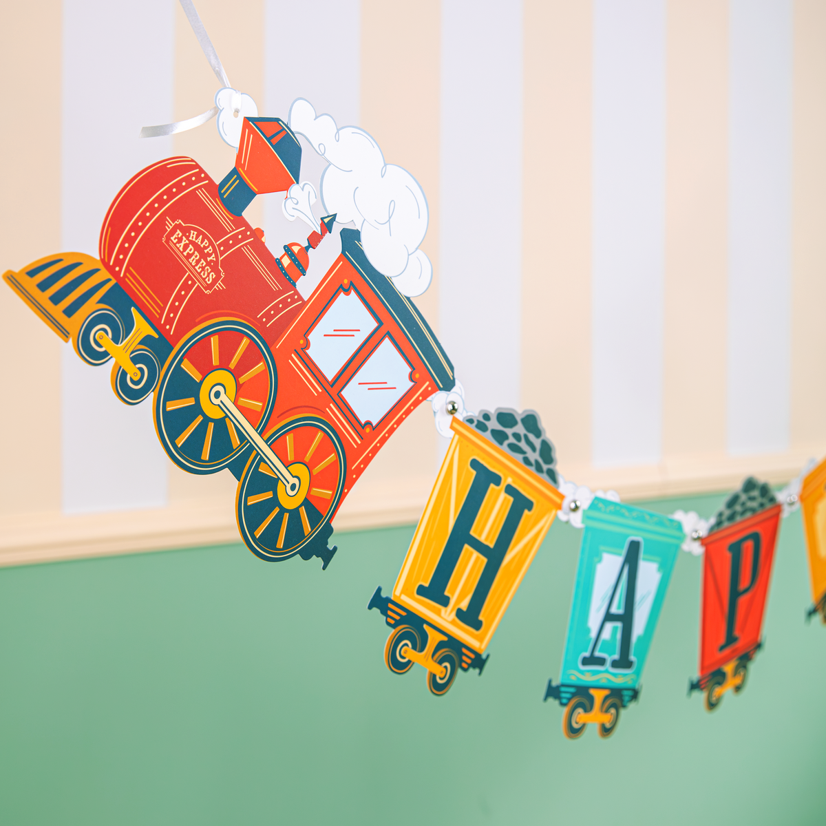 Vláčky a mašinky -  Birthday banner 240x19,5 cm