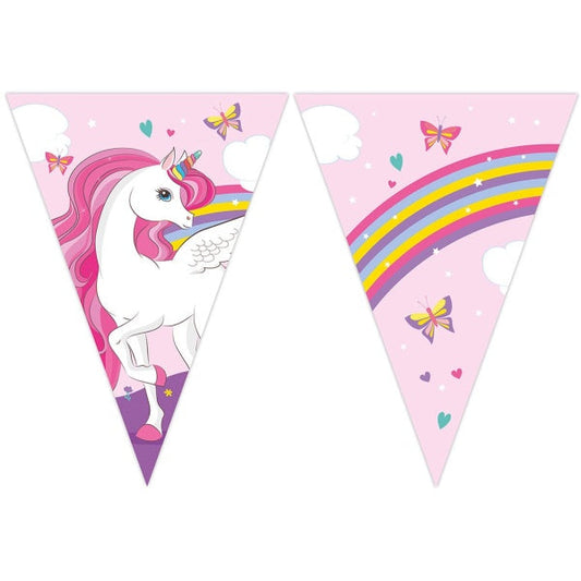 Girlanda vlaječková Jednorožec Rainbow Colors 2,3 m