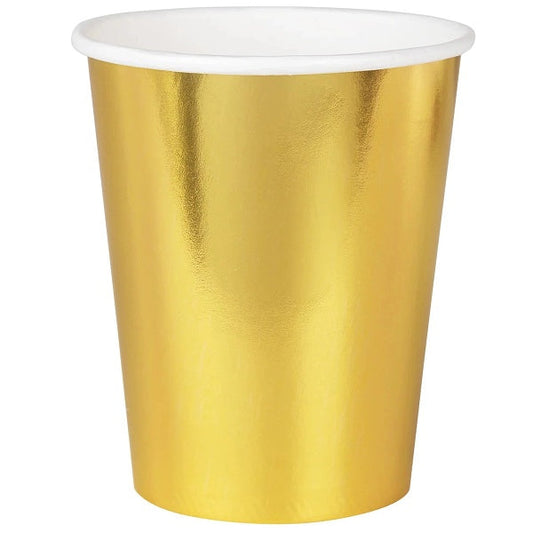 Kelímky paírové zlaté 220ml 6ks