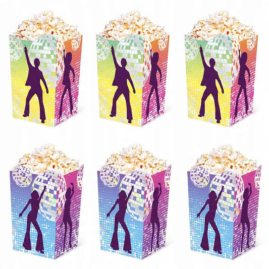 Krabičky na popcorn Retro Disco 6 ks