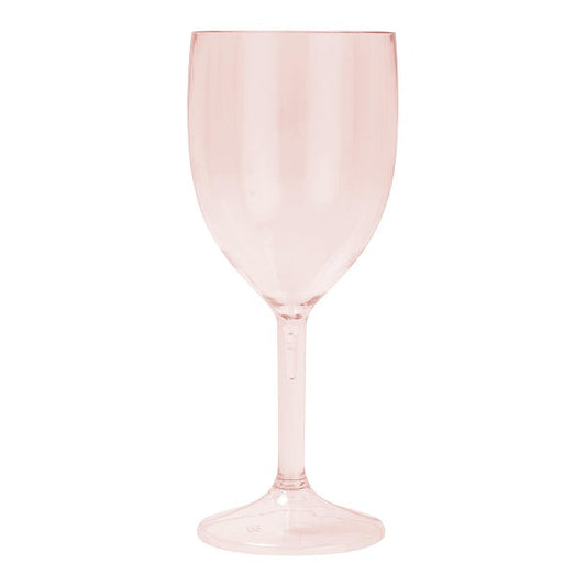 Sklenice na víno transparentní, opakovaně použitelné, Rose gold 2ks