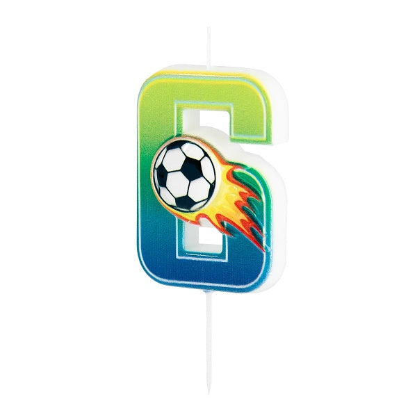 Svička dortová Fotbal "6" 6 cm