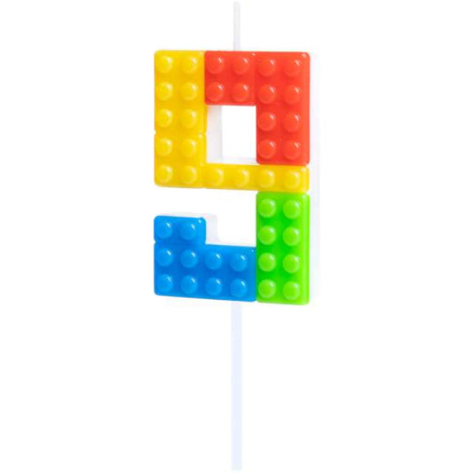 Svička dortová číslo 9 Lego kostičky 11 cm