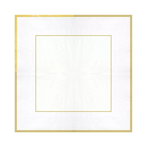 Ubrousky papírové bílé se zlatým proužkem 33x33 cm 10 ks