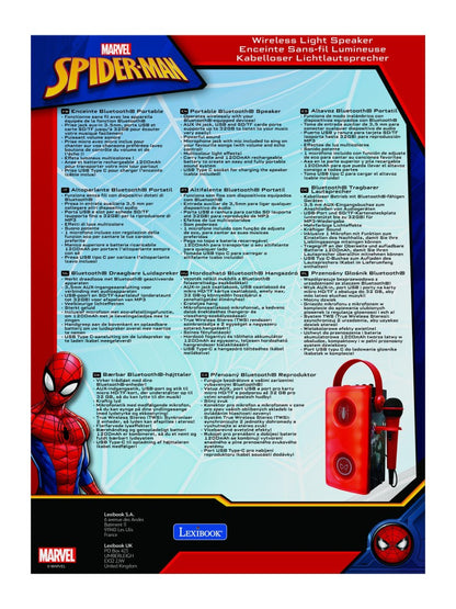 Lexibook bluetooth reproduktor Spiderman s mikrofonem a světelnými efekty