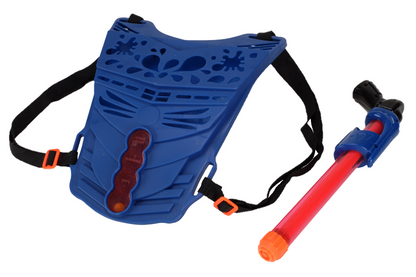 Vodní sada pumpovací pistole 33 cm + vesta šedivý štít