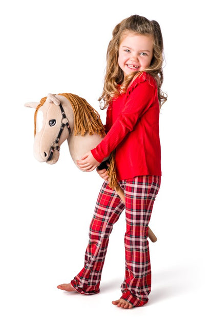 Hobby horse Gracia, béžová klisna na tyči, provázková hříva