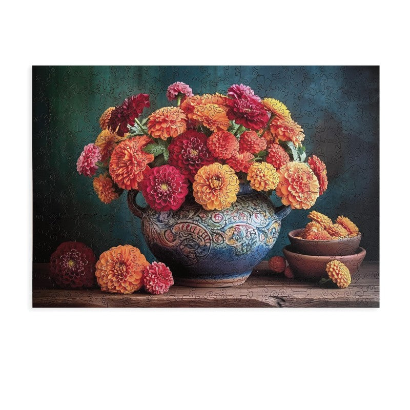 Wooden puzzle Chrysanthemum Bouquet A3