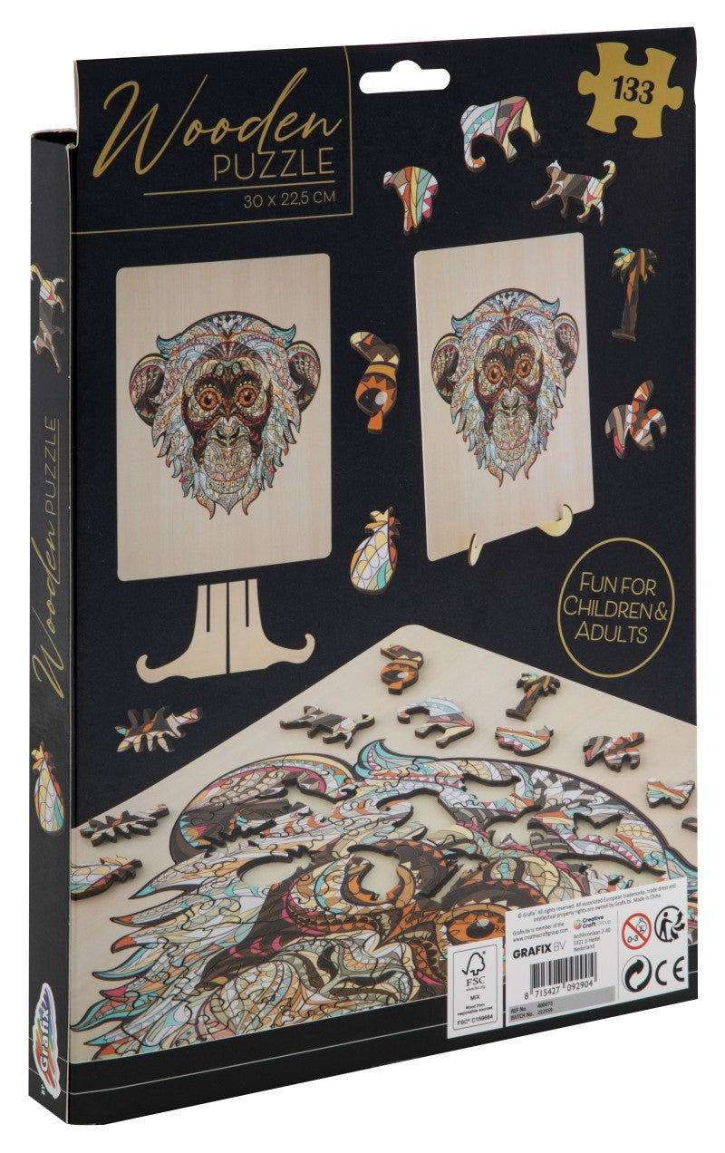 Dřevěné puzzle Opice 133 dílků
