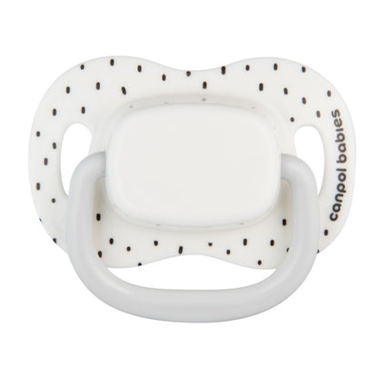 Set symetrických silikonových dudlíků BabiesBoo 6-18m 2ks bílý