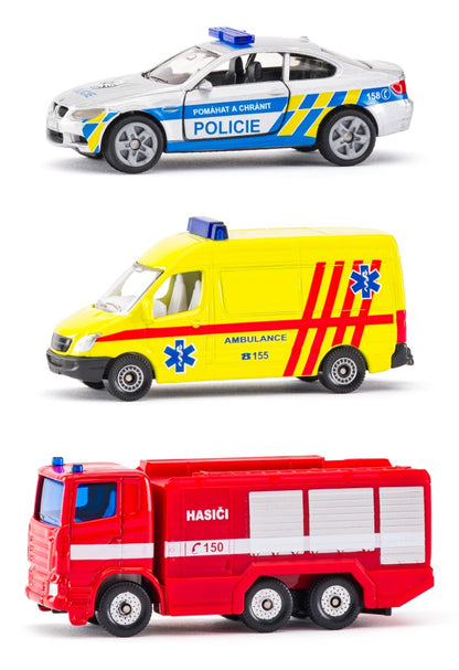 SIKU česká verze - set mix policie, hasiči, ambulance