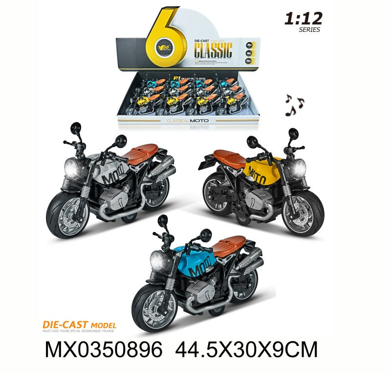 Motorka 1:12 se světlem a zvukem modrá
