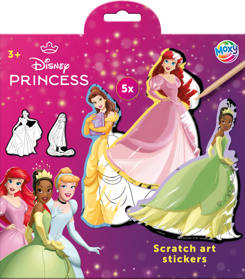 Vyškrabávací obrázky Disney Princezny - samolepky 5 ks