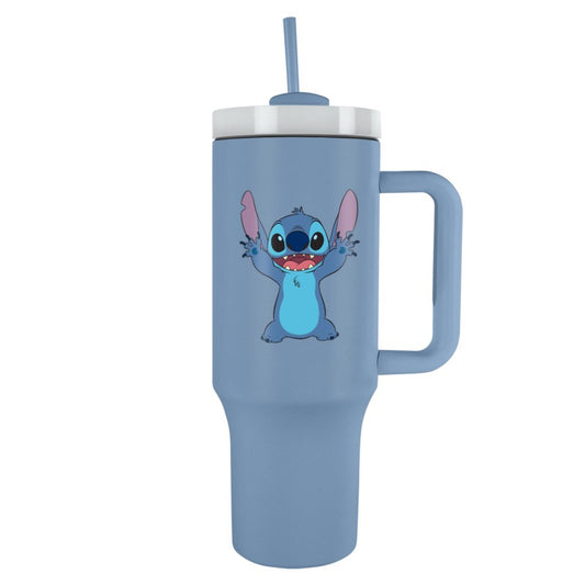 Lilo a Stitch cestovní hrnek s brčkem modrý