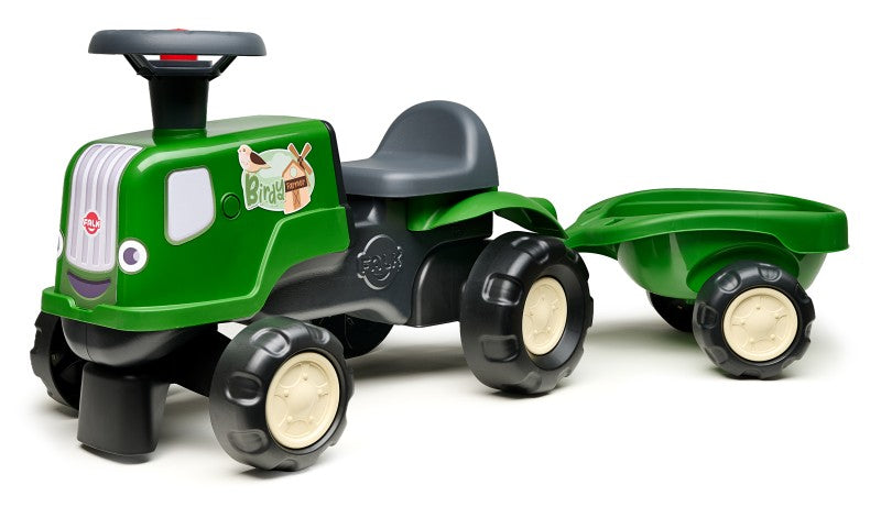 Odstrkovadlo - traktor Birdy farm s přívěsem zelený