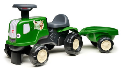 Odstrkovadlo - traktor Birdy farm s přívěsem zelený